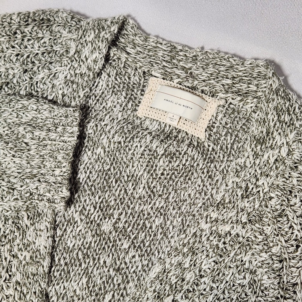 Angel of the North Anthropologie Green Marled Knit Cardigan Sweater Womens Small
